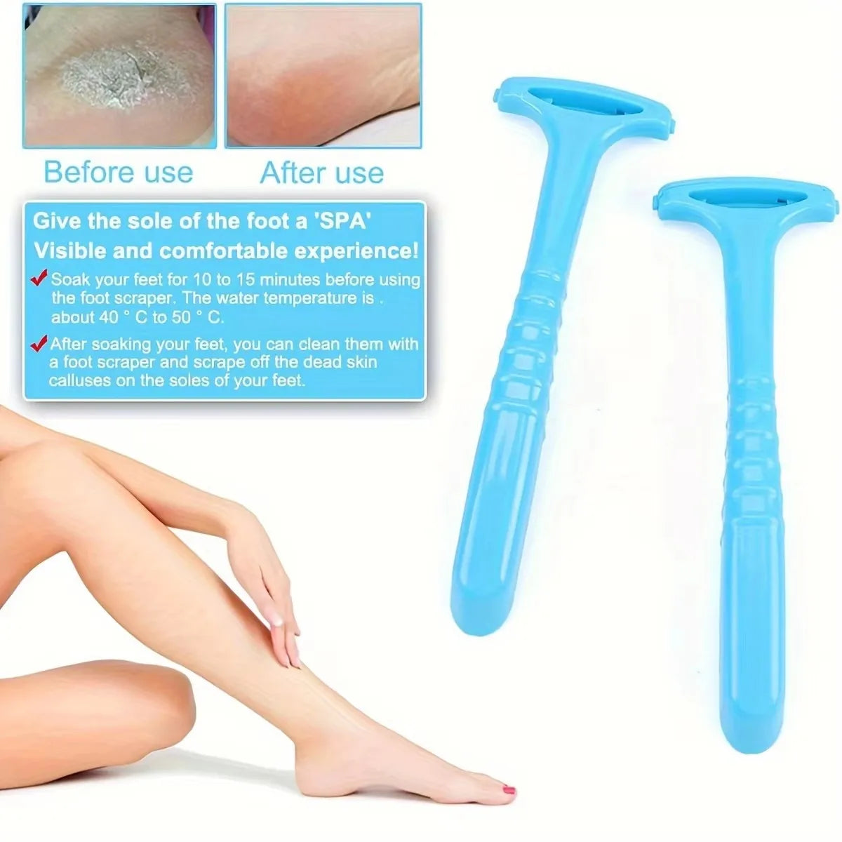 1pc  Foot Heel Callus Remover Feet Dead Skin Removal Skin Care Tool Plastic Portable Pedicure Rasp